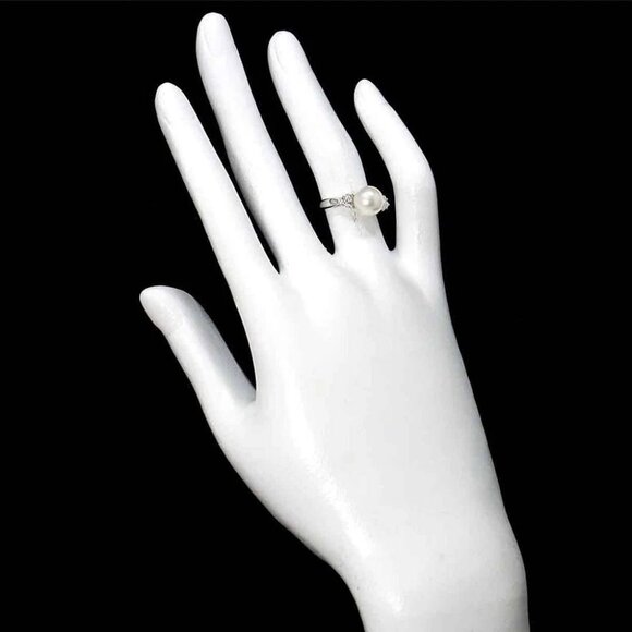 MIKIMOTO Akoya Pearl 8.7mm Diamond Ring Platinum size4.75-5(US) 90275745 - Picture 5 of 8
